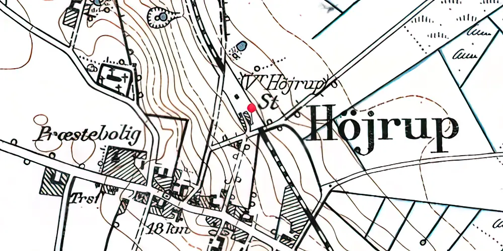 Historisk kort over Vester Højrup Station Historisk kort over Vester Højrup Station