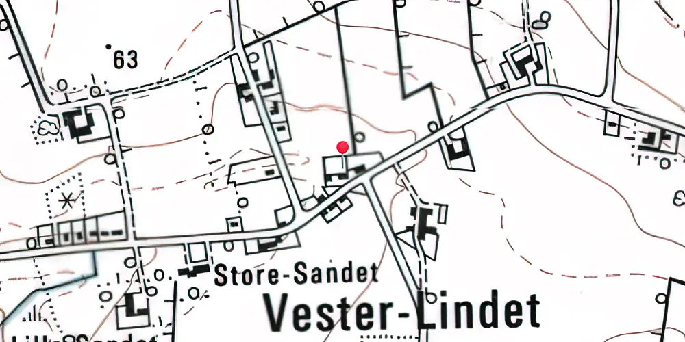 Historisk kort over Vester Lindet Station Historisk kort over Vester Lindet Station