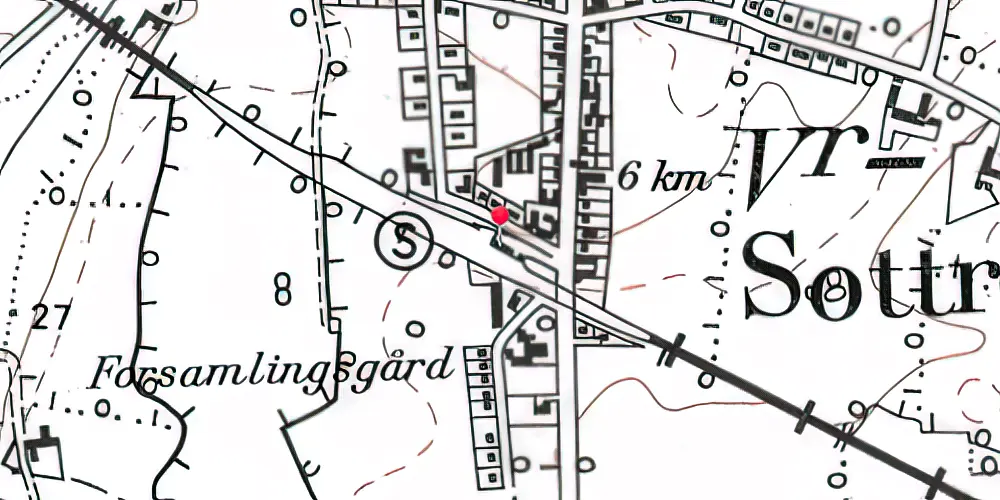 Historisk kort over Vester Sottrup Station Historisk kort over Vester Sottrup Station