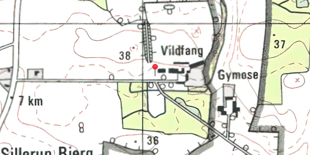 Historisk kort over Vildfang Trinbræt med Sidespor Historisk kort over Vildfang Trinbræt med Sidespor