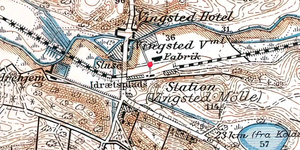 Historisk kort over Vingsted Mølle Holdeplads Historisk kort over Vingsted Mølle Holdeplads