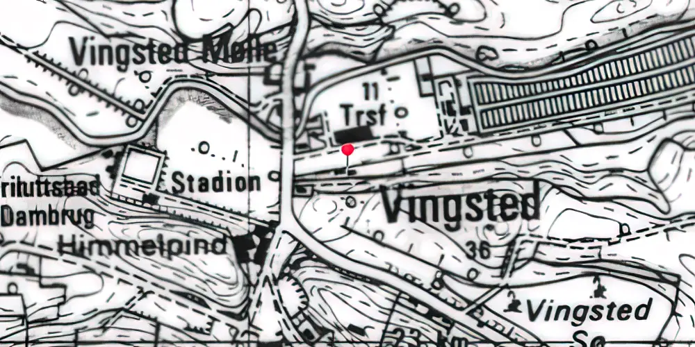 Historisk kort over Vingsted Mølle Holdeplads Historisk kort over Vingsted Mølle Holdeplads