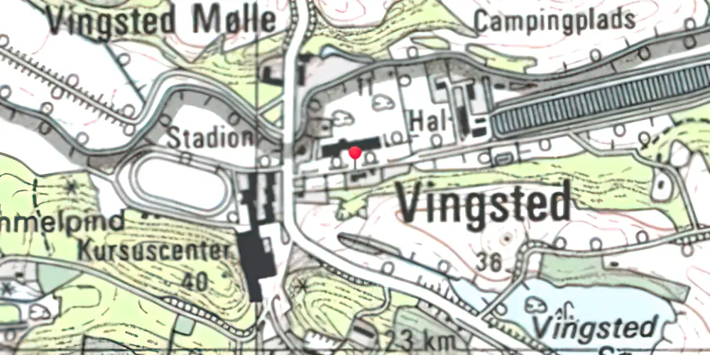 Historisk kort over Vingsted Mølle Holdeplads