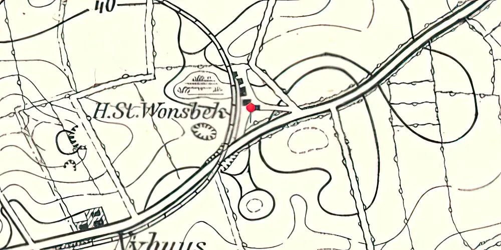 Historisk kort over Vonsbæk Station Historisk kort over Vonsbæk Station