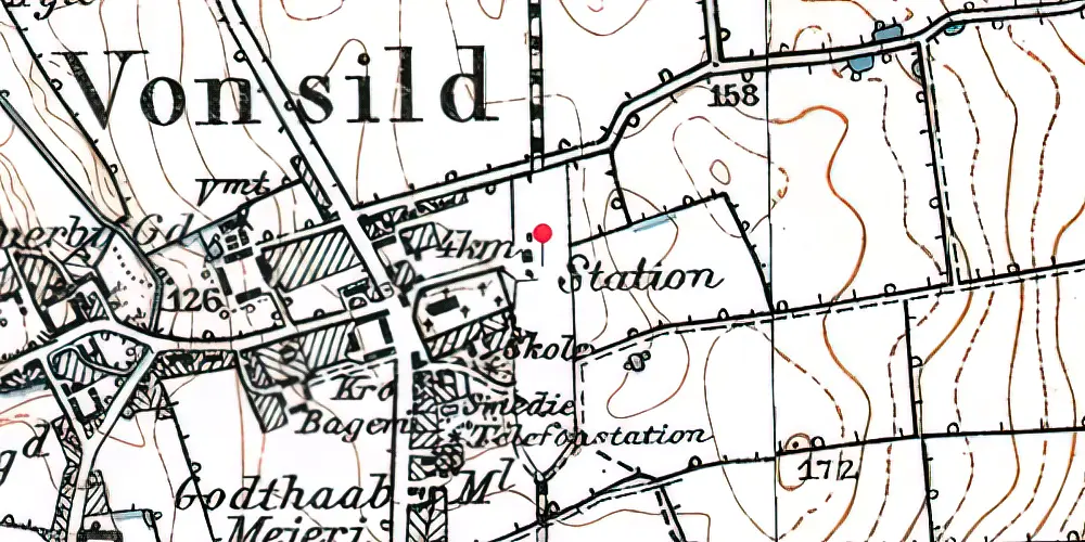 Historisk kort over Vonsild Station Historisk kort over Vonsild Station