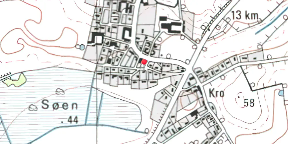 Historisk kort over Ødis Station Historisk kort over Ødis Station