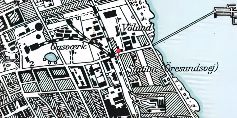 Historisk kort over Øresundsvej Station Historisk kort over Øresundsvej Station