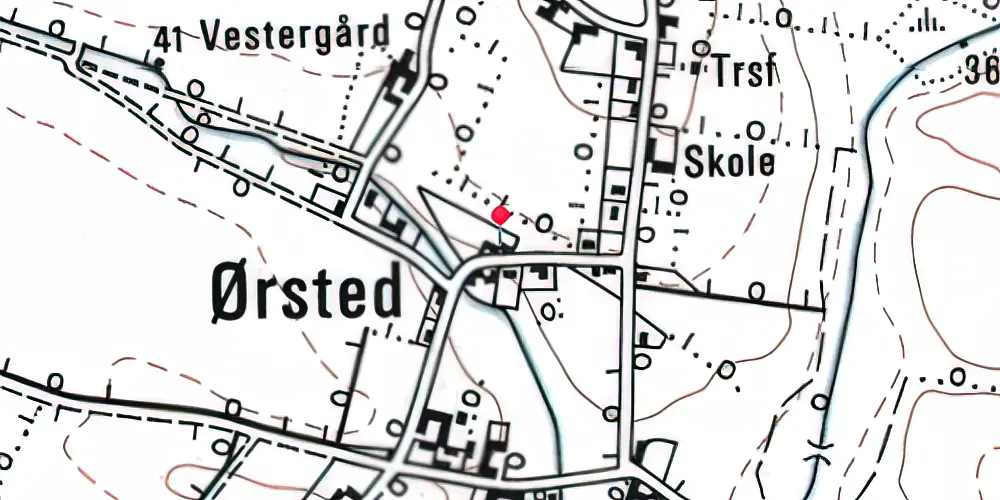 Historisk kort over Sønder Ørsted Station