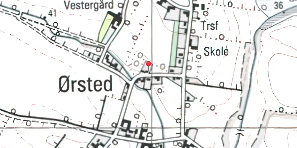 Historisk kort over Sønder Ørsted Station Historisk kort over Sønder Ørsted Station