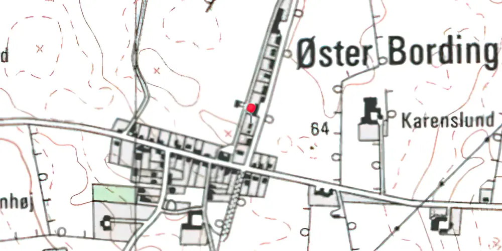 Historisk kort over Øster Bording Station