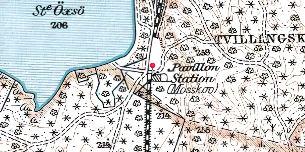 Historisk kort over Mosskov Trinbræt Historisk kort over Mosskov Trinbræt