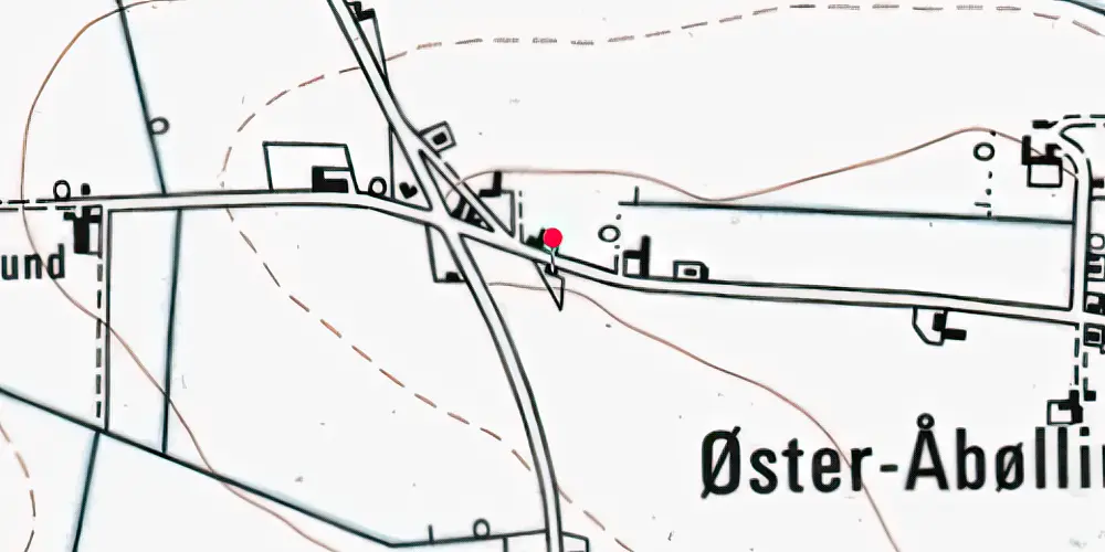 Historisk kort over Øster Åbølling Billetsalgssted Historisk kort over Øster Åbølling Billetsalgssted