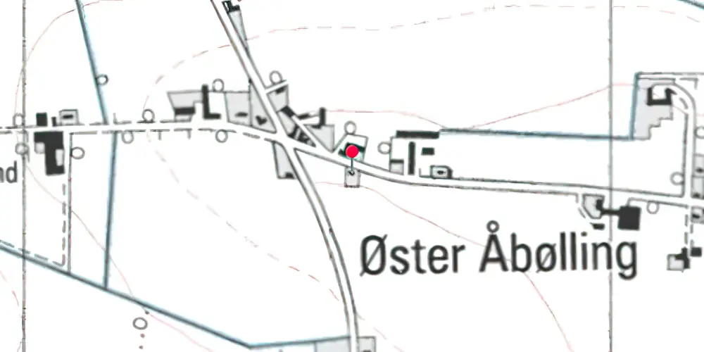 Historisk kort over Øster Åbølling Billetsalgssted Historisk kort over Øster Åbølling Billetsalgssted