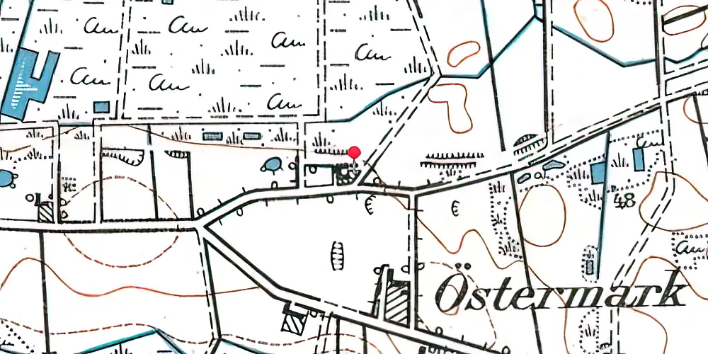 Historisk kort over Østermark Billetsalgssted Historisk kort over Østermark Billetsalgssted