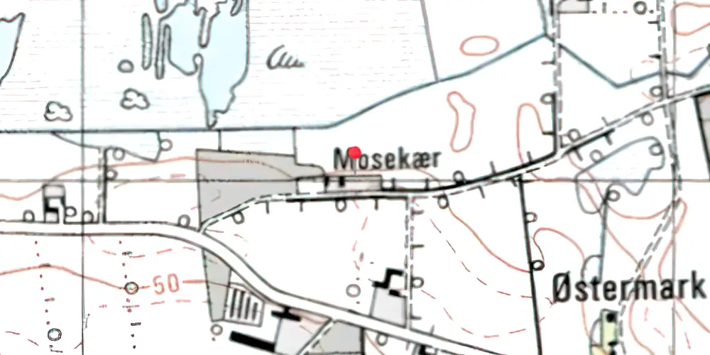 Historisk kort over Østermark Billetsalgssted Historisk kort over Østermark Billetsalgssted