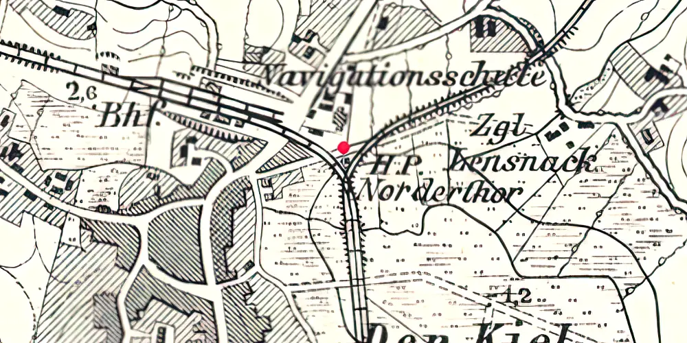 Historisk kort over Aabenraa Nørreport Trinbræt Historisk kort over Aabenraa Nørreport Trinbræt