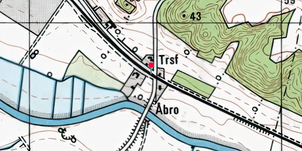 Historisk kort over Åbro Trinbræt Historisk kort over Åbro Trinbræt