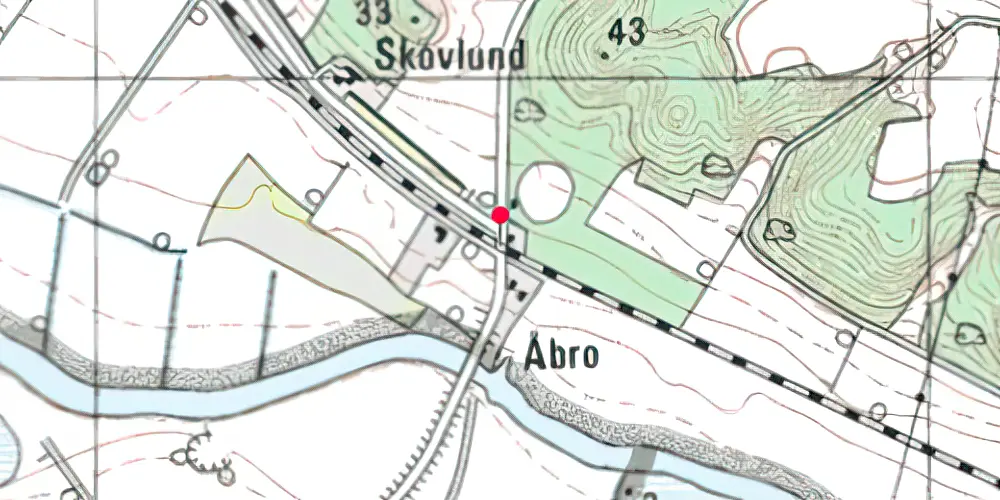 Historisk kort over Åbro Trinbræt Historisk kort over Åbro Trinbræt