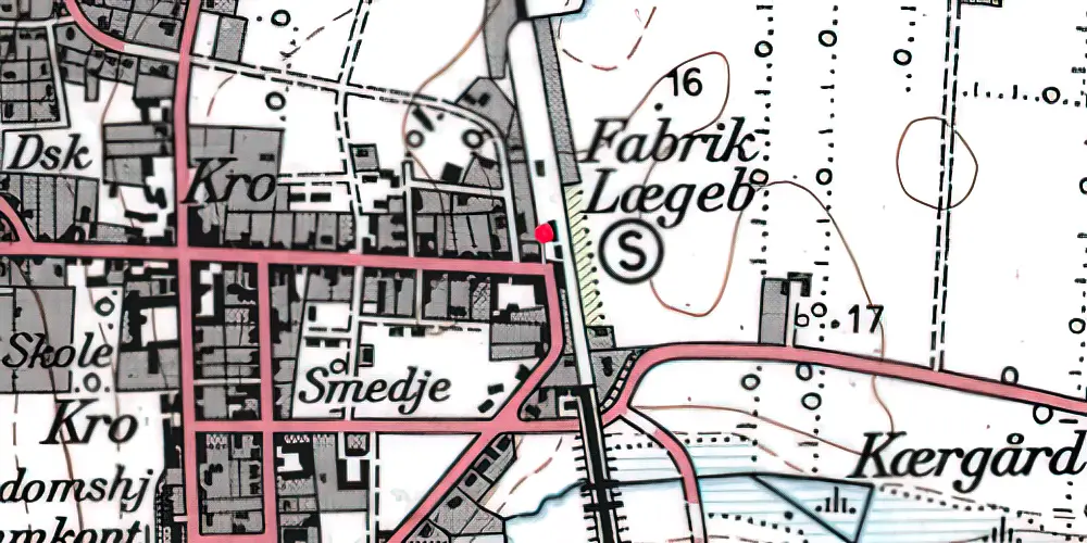 Historisk kort over Støvring Station [1869-1972]