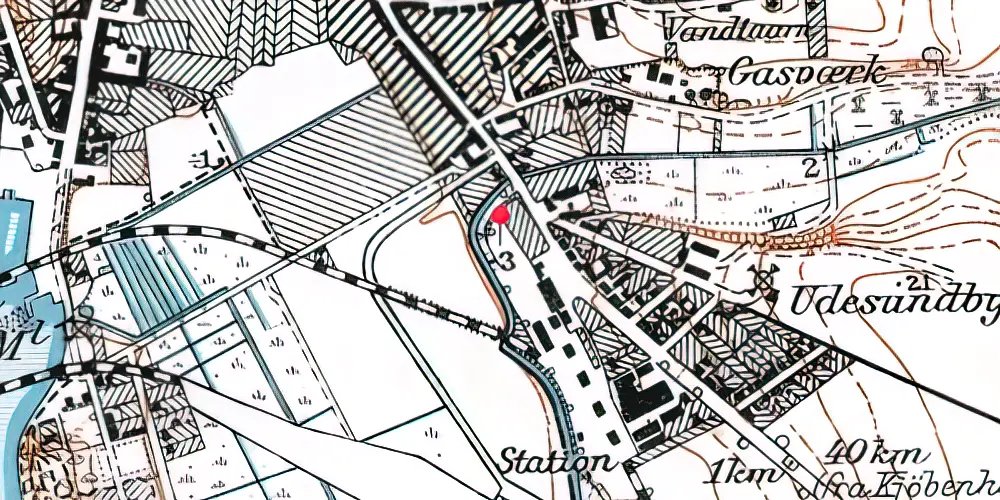 Historisk kort over Frederikssund Station