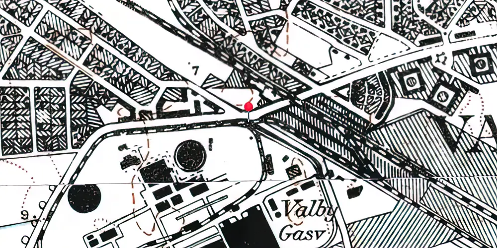 Historisk kort over Valby Gasværk Station Historisk kort over Valby Gasværk Station