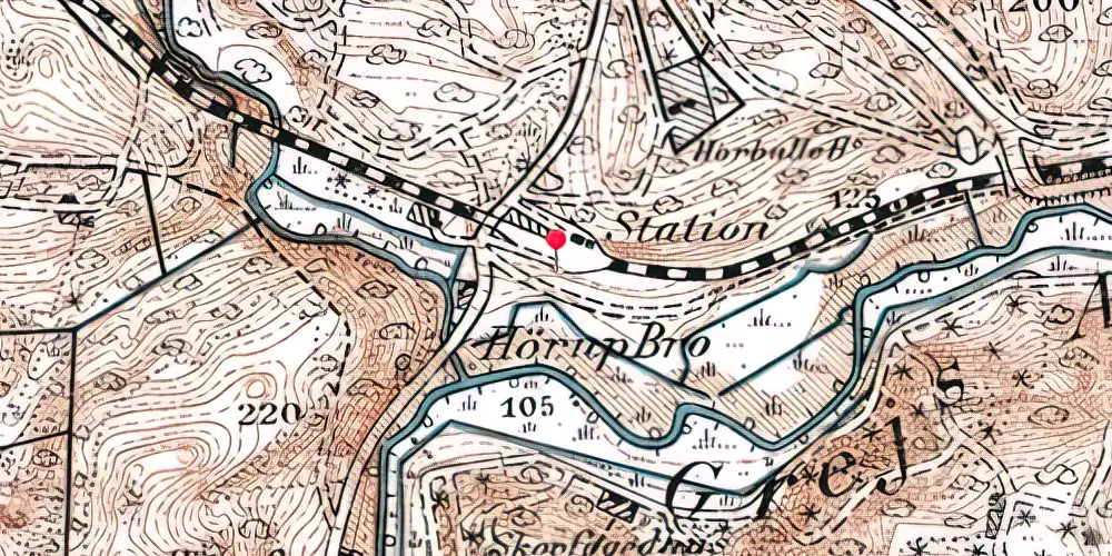 Historisk kort over Højgård Billetsalgssted Historisk kort over Højgård Billetsalgssted