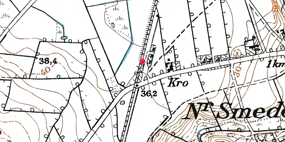 Historisk kort over Smedeby Station Historisk kort over Smedeby Station