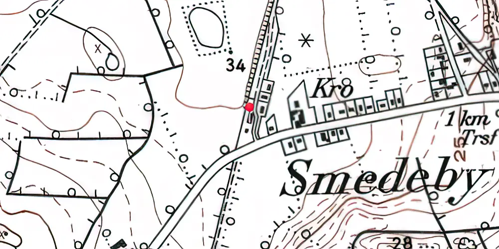 Historisk kort over Smedeby Station Historisk kort over Smedeby Station