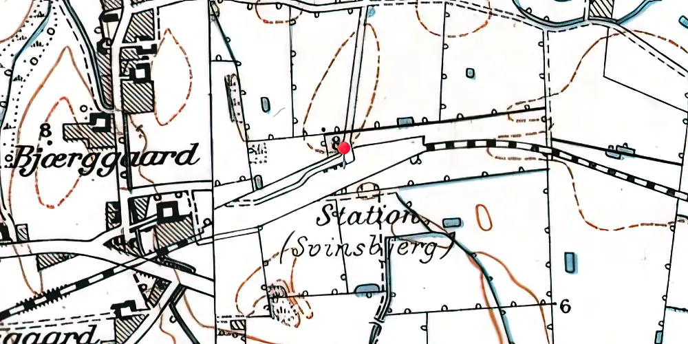 Historisk kort over Svinsbjerg Station Historisk kort over Svinsbjerg Station