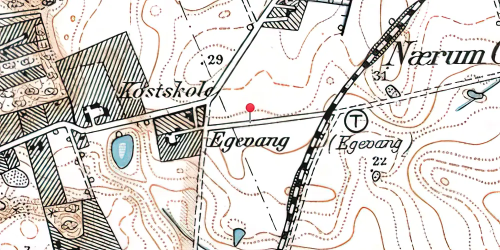 Historisk kort over Nærum Station