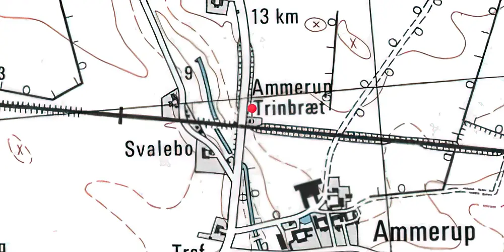 Historisk kort over Ammerup Trinbræt Historisk kort over Ammerup Trinbræt