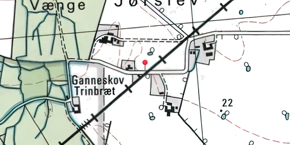 Historisk kort over Ganneskov Trinbræt