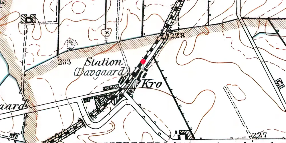 Historisk kort over Daugård Station Historisk kort over Daugård Station