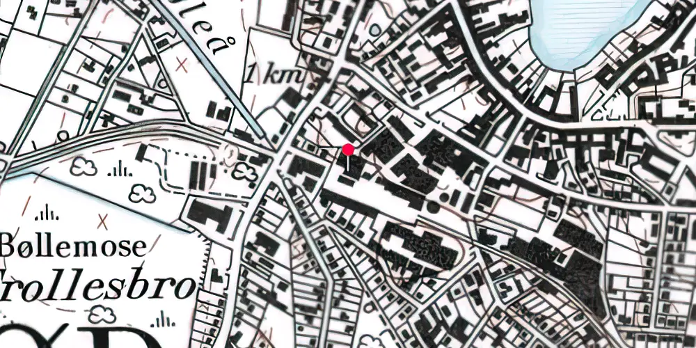 Historisk kort over Hillerød Lokal Station Historisk kort over Hillerød Lokal Station