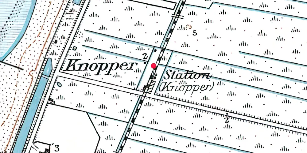 Historisk kort over Knopper Station Historisk kort over Knopper Station