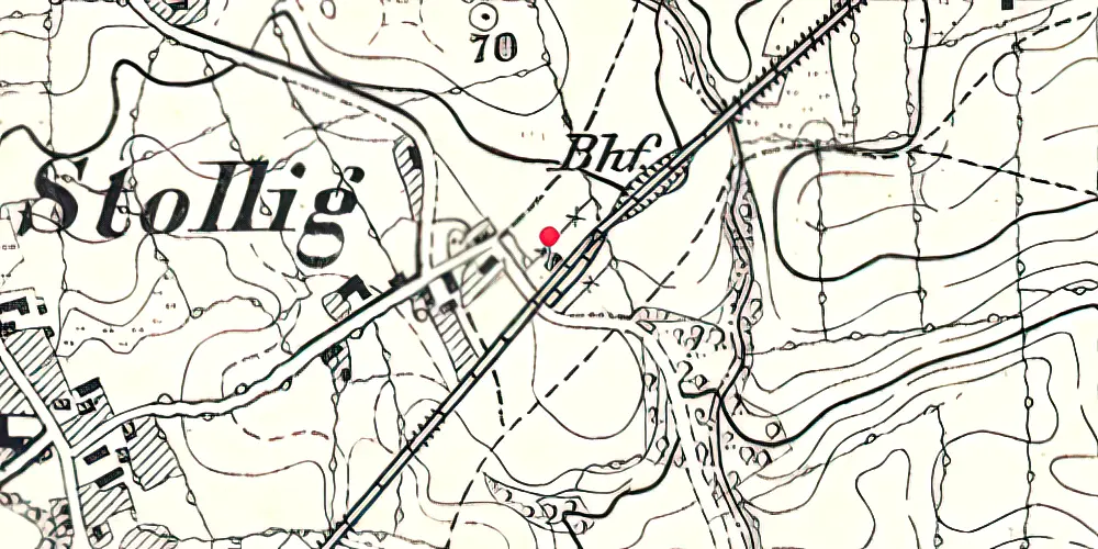 Historisk kort over Stollig Station Historisk kort over Stollig Station