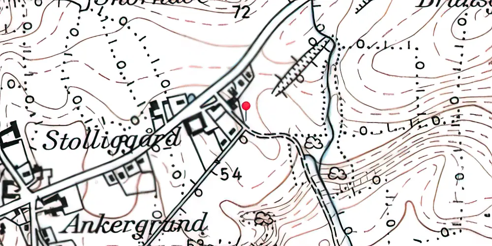 Historisk kort over Stollig Station Historisk kort over Stollig Station