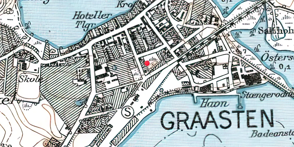 Historisk kort over Gråsten Amtsbanegård