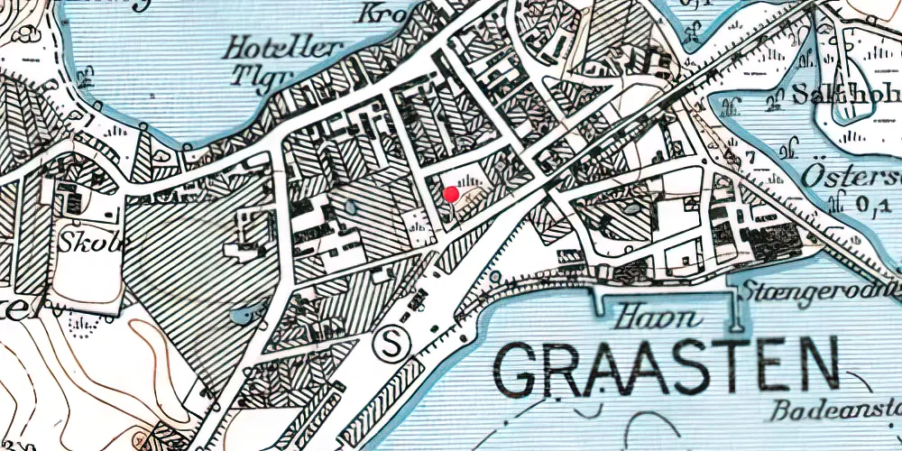 Historisk kort over Gråsten Amtsbanegård Historisk kort over Gråsten Amtsbanegård