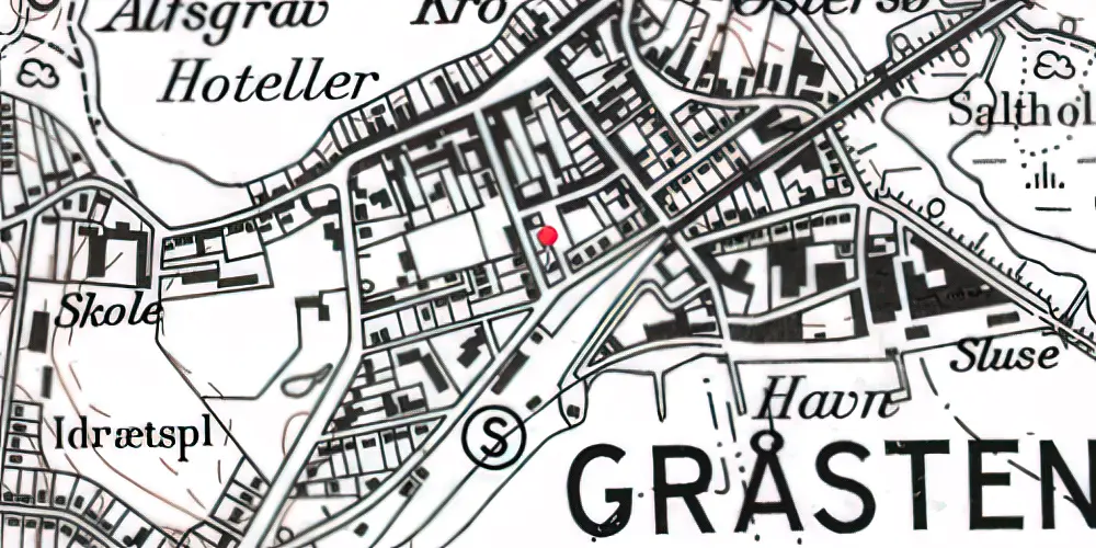 Historisk kort over Gråsten Amtsbanegård Historisk kort over Gråsten Amtsbanegård