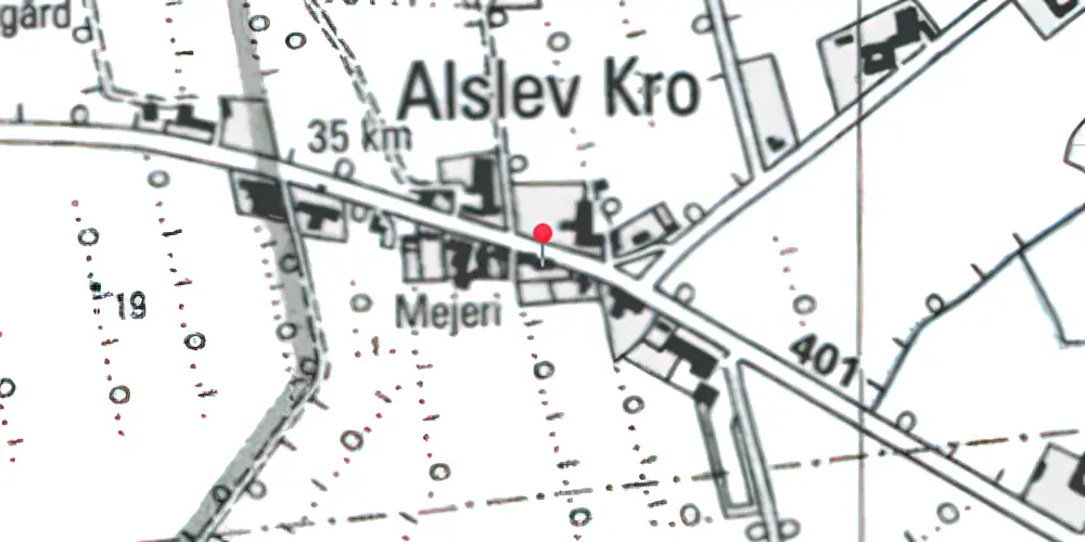 Historisk kort over Alslev Kro (Smalspor) Holdeplads Historisk kort over Alslev Kro (Smalspor) Holdeplads
