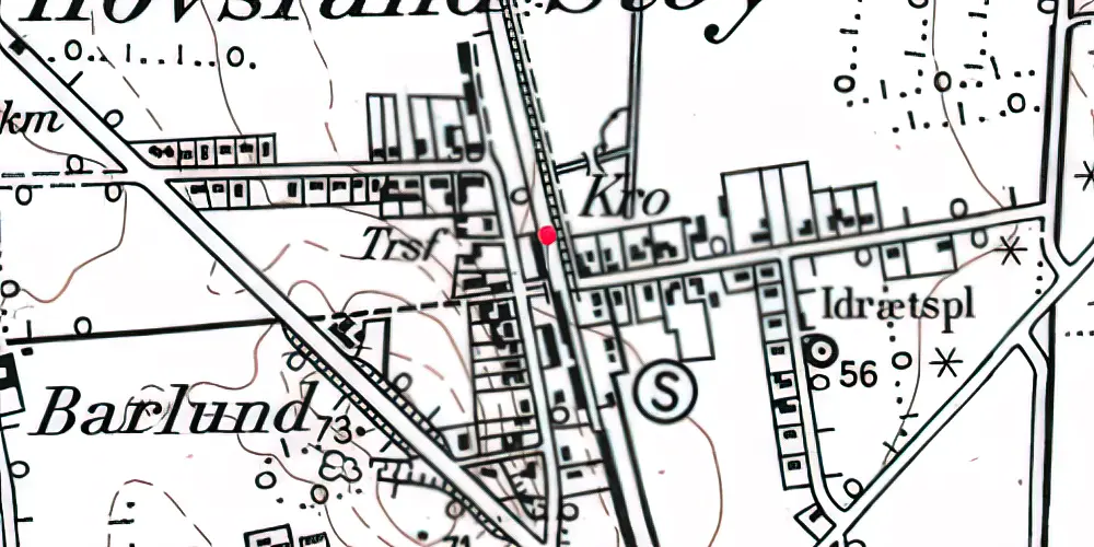 Historisk kort over Hovslund Stationsby (Smalspor) Stationskro Historisk kort over Hovslund Stationsby (Smalspor) Stationskro