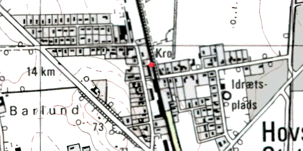 Historisk kort over Hovslund Stationsby (Smalspor) Stationskro Historisk kort over Hovslund Stationsby (Smalspor) Stationskro
