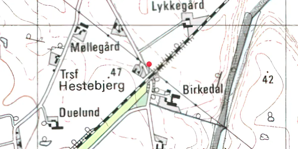 Historisk kort over Eriknauer Trinbræt Historisk kort over Eriknauer Trinbræt