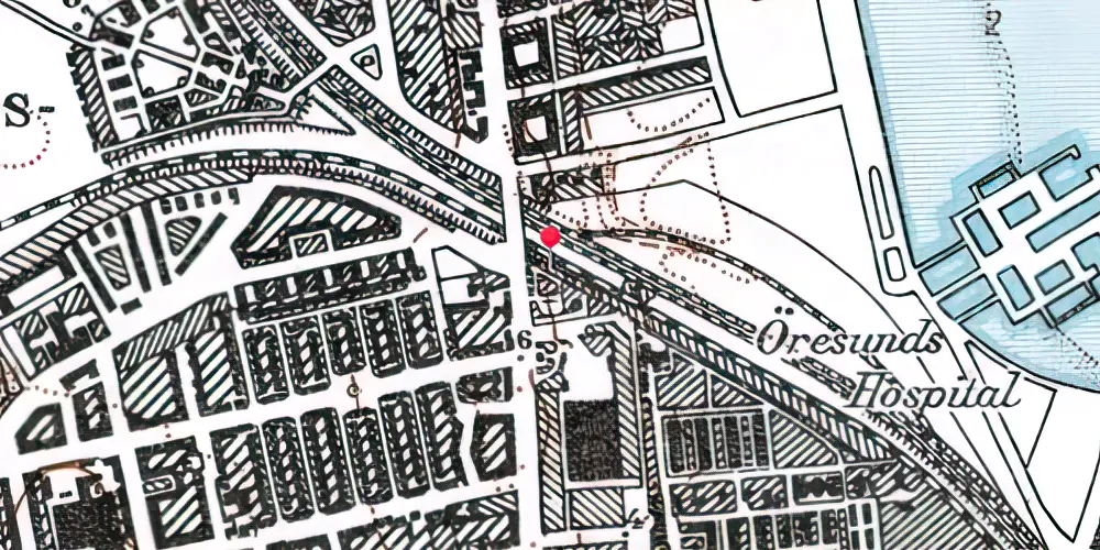 Historisk kort over Svanemøllen S-togsstation