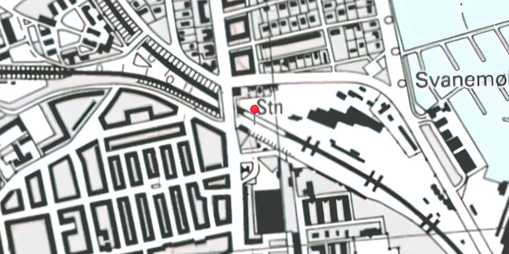 Historisk kort over Svanemøllen S-togsstation Historisk kort over Svanemøllen S-togsstation