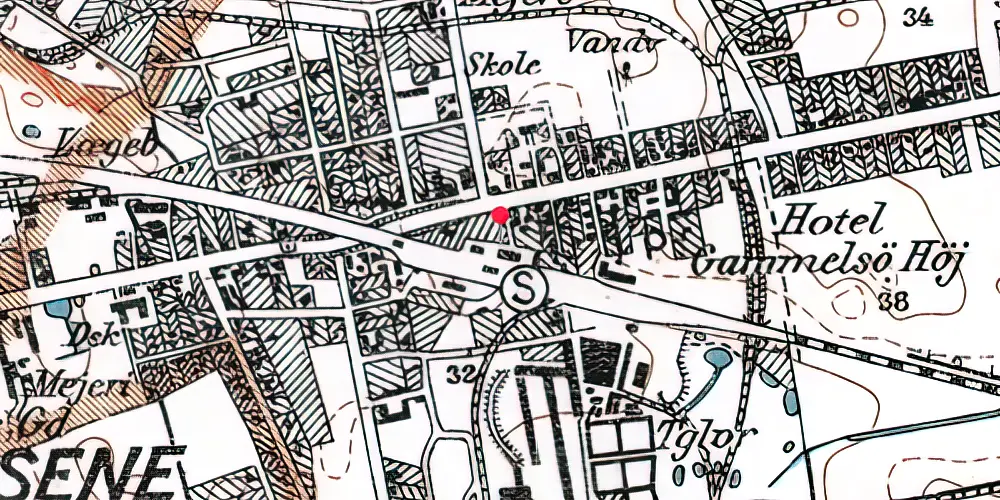 Historisk kort over Hedehusene Holdeplads [1847-1880]