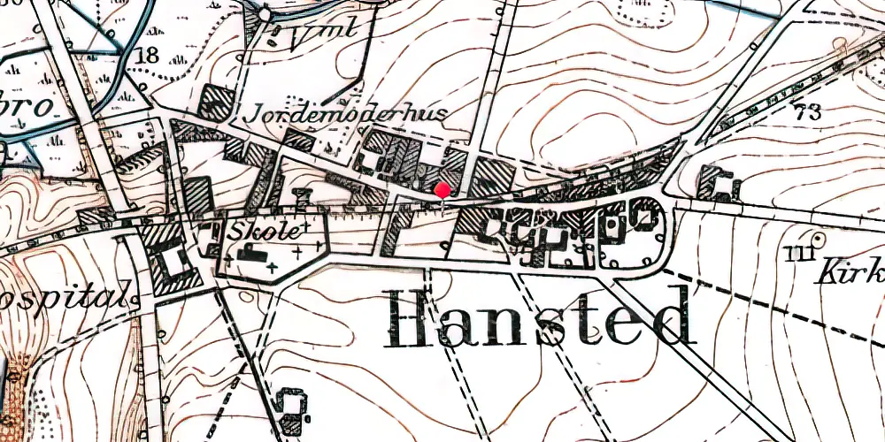 Historisk kort over Hansted Trinbræt Historisk kort over Hansted Trinbræt