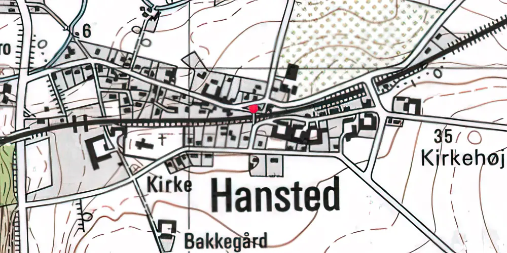 Historisk kort over Hansted Trinbræt Historisk kort over Hansted Trinbræt