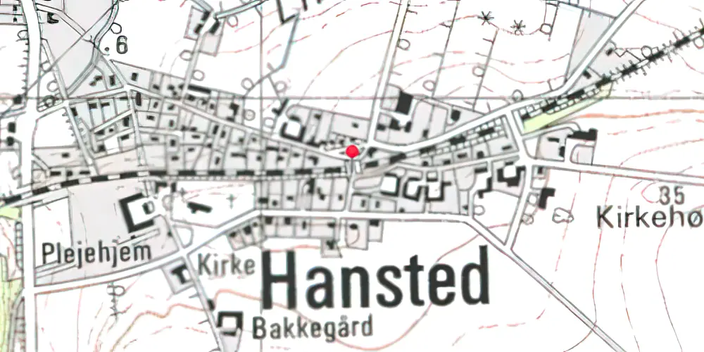 Historisk kort over Hansted Trinbræt Historisk kort over Hansted Trinbræt